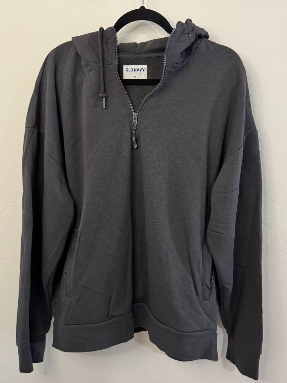 Old Navy Charcoal Gray Full Zip Fleece-Lined Hoodie | Size XL